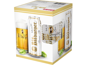 Bitburger Premium Pils 4 Can and Stein Glass Gift Pack