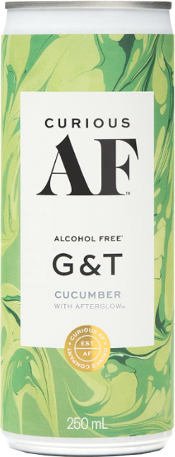 Curious AF Gin & Tonic Cucumber 0% 250ml (4 Pack)