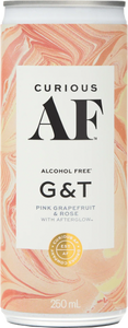 Curious AF Gin & Tonic Pink Grapefruit & Rose 0% 250ml (4 Pack)