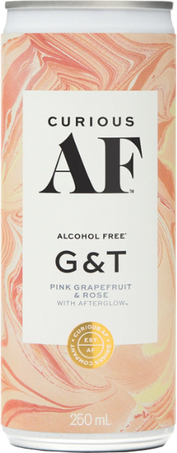 Curious AF Gin & Tonic Pink Grapefruit & Rose 0% 250ml (4 Pack)