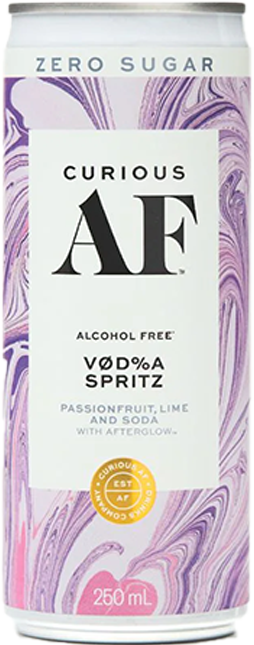 Curious AF Vodka Zero Sugar Spritz 0% 250ml (4 Pack)